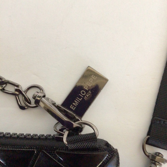 EMILIO PEPE BLACK ORIGAMI CHAIN BAG CLUTCH - Picture 6 of 13